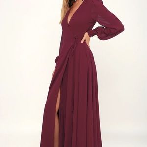 Burgundy Wrap Dress